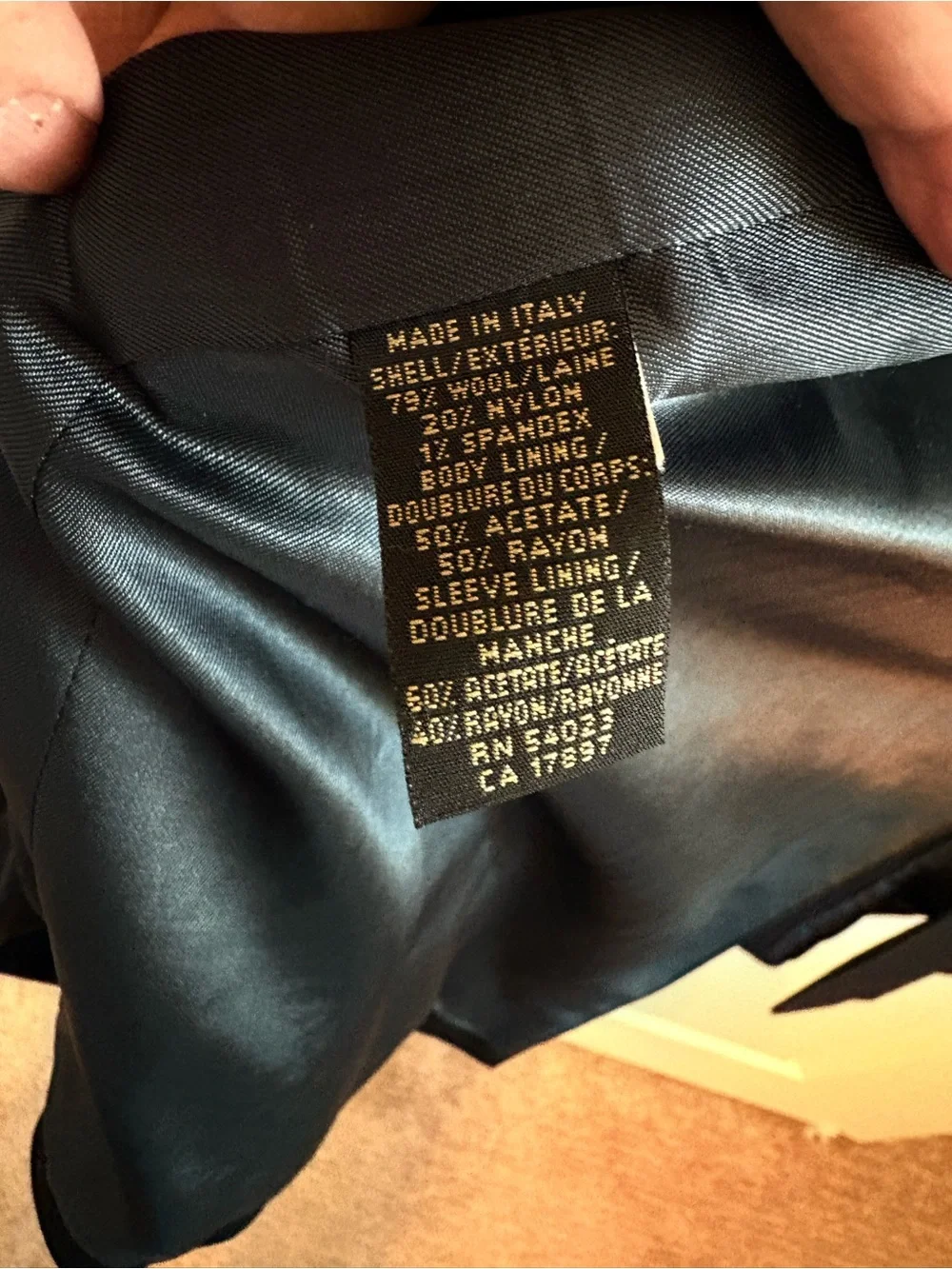 Banana Republic Men's Black Three-Button Notch Lapel Suit Jacket
